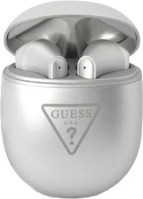 GUESS Wireless Bluetooth Headset Triangle Logo Silver, GUTWST82TRS, Universal (GUTWST82TRS)