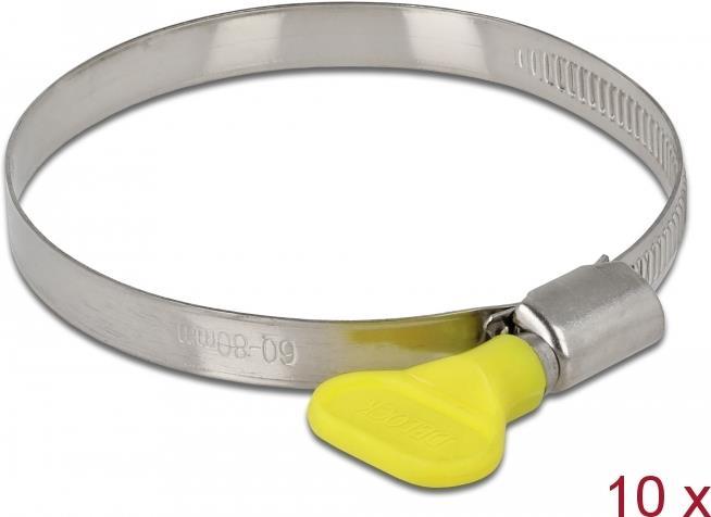 Delock Butterfly - Schlauchschelle - geeignet für 60 - 80 mm Schlauch - Gelb (Packung mit 10) (19454)