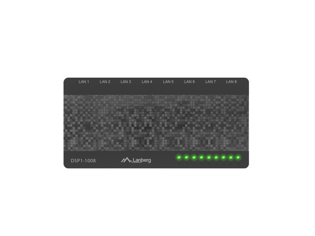 Lanberg DSP1-1008 8-Port Gigabit Ethernet Unmanaged Switch Schwarz, Grau