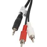 LANBERG Minijack 3.5mm(M) 3 PIN->2x RCA(CINCH)(M) Kabel 5,0m (CA-MJRC-10CC-0050-BK)