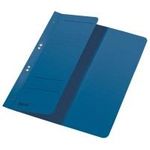 LEITZ Ösenhefter, DIN A4, Manilakarton, blau, kaufmännische Heftung, 250 g/qm, 1/2 Vorderdeckel (90 mm breit) - 50 Stück (3740-00-35)
