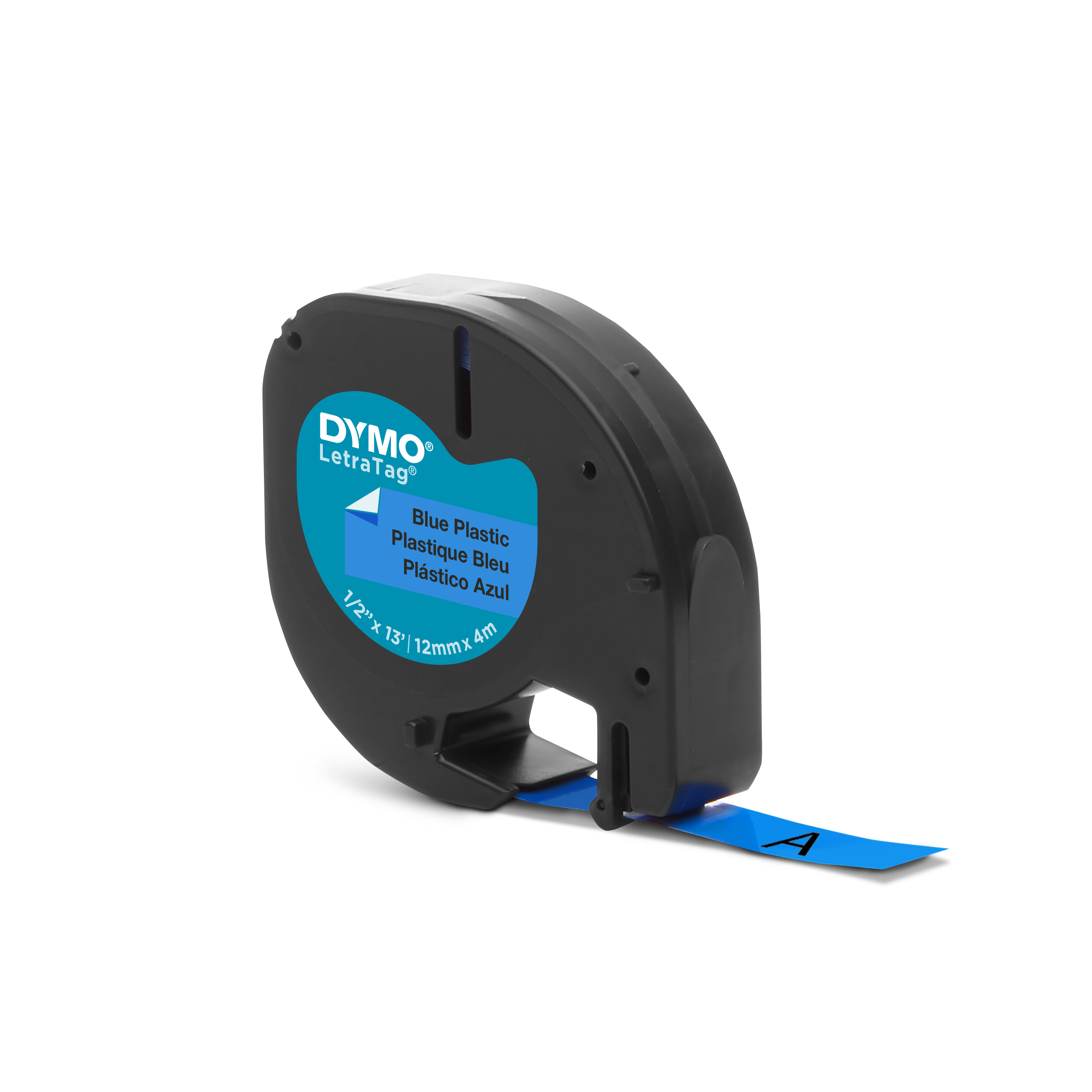 DYMO LetraTag S0721650 Etikettenband 12 mm x 4 m Schwarz auf Blau