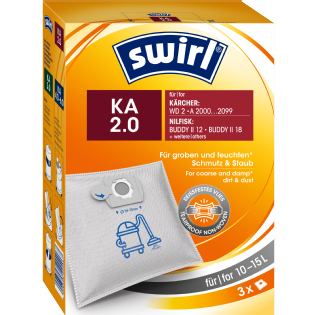 Melitta MELI Swirl KÄ 2 Staubbeutel für Nass-/Trockensauger Kärcher/Nilfisk 3 Stück Weiß