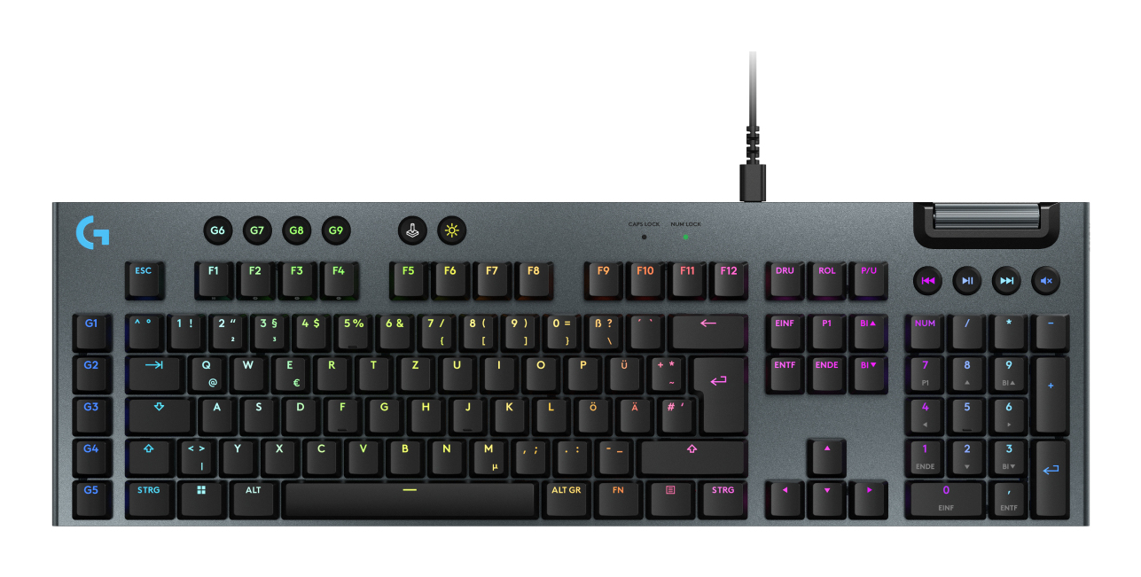 Logitech G G915 X Mechanische Kabelgebundene Gaming-Tastatur QWERTZ RGB Schwarz