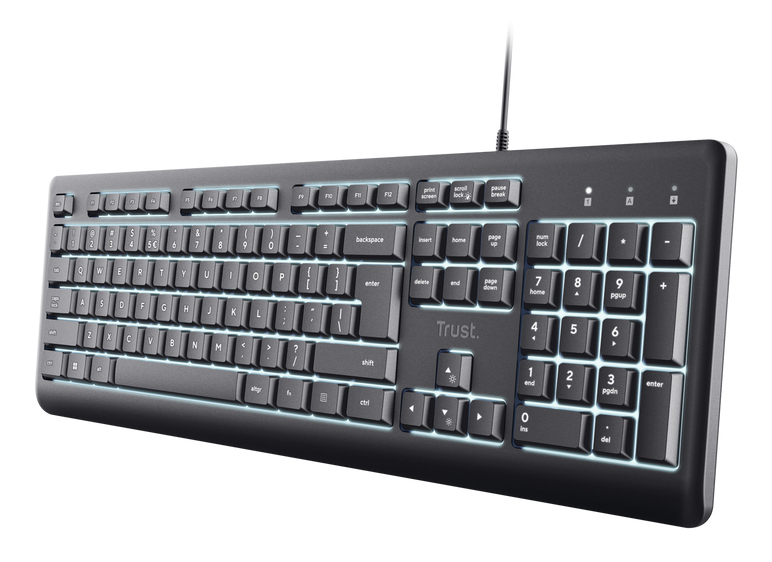 Trust Primo Beleuchtete Tastatur QWERTZ USB Schwarz