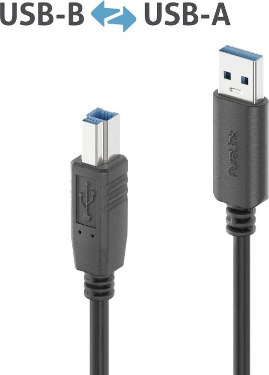 PureLink IS2301-020 Hochwertiges USB 3.2 USB-A USB-B Kabel (IS2301-020)
