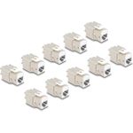 Delock Keystone Modul RJ45 Buchse zu LSA Cat.6A werkzeugfrei weiß Set 10 Stück (88119)
