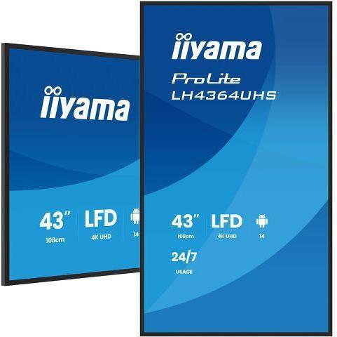 Iiyama 108cm 43" LH4364UHS-B1AG 16 9 2xHDMI+USB-C IPS (LH4364UHS-B1AG)