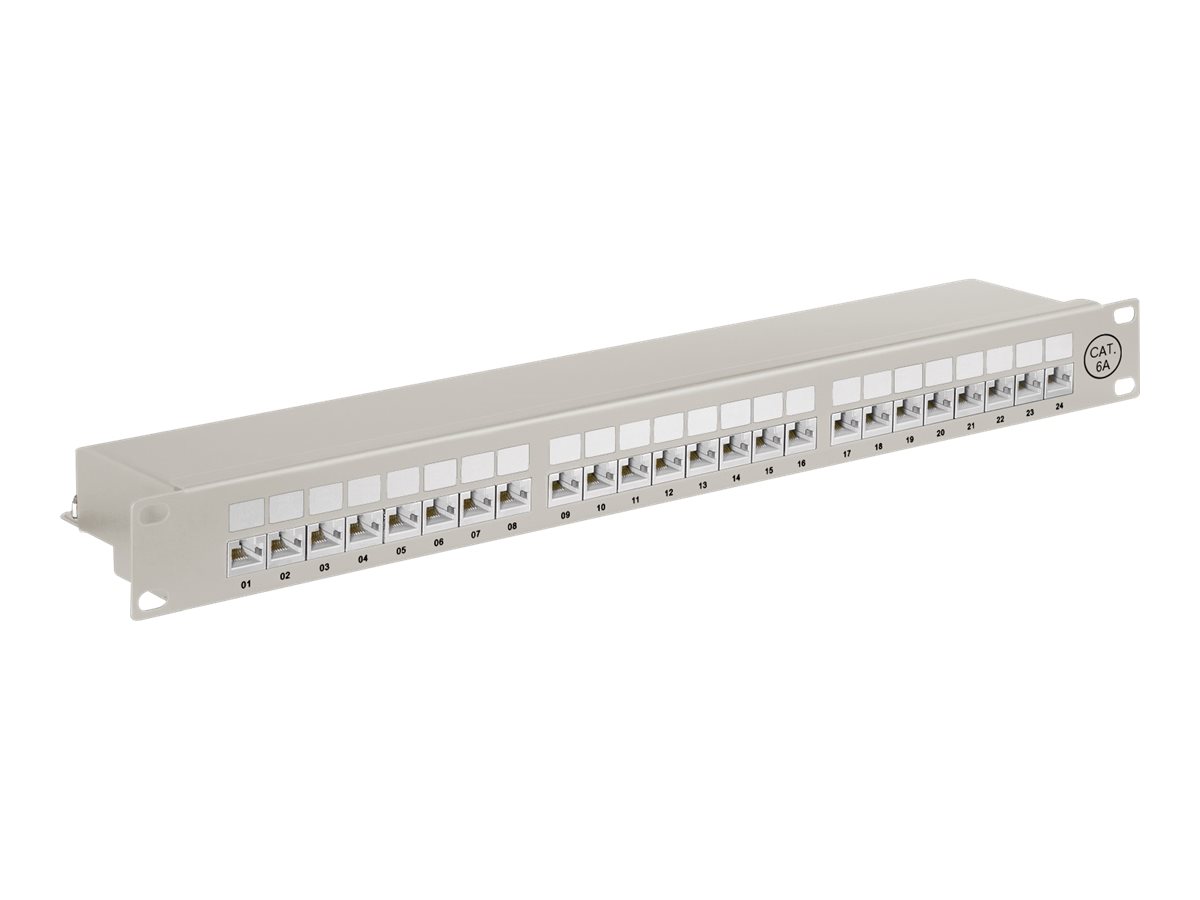 Goobay Patch Panel CAT 6a 24 Port 19" Grau