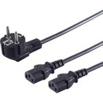 S/CONN maximum connectivity Y-Netzanschlusskabel, Schutzkontaktstecker an 2x Kaltgerätebuchse, 1,8 m (60018)