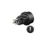 Wentronic Goobay Netzadapter, Schwarz - Schutzkontaktbuchse (Typ F, CEE 7/4) > US/Japan-Stecker (Typ B, NEMA 5-15, 3-polig) (95308)