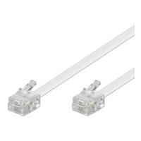 Wentronic Goobay Modularanschlusskabel, Weiß, 15 m - RJ11/RJ14-Stecker (6P4C) auf RJ11/RJ14-Stecker (6P4C) (93065)