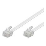 Wentronic Goobay Modularanschlusskabel, Weiß, 15 m - RJ11/RJ14-Stecker (6P4C) auf RJ11/RJ14-Stecker (6P4C) (93065)