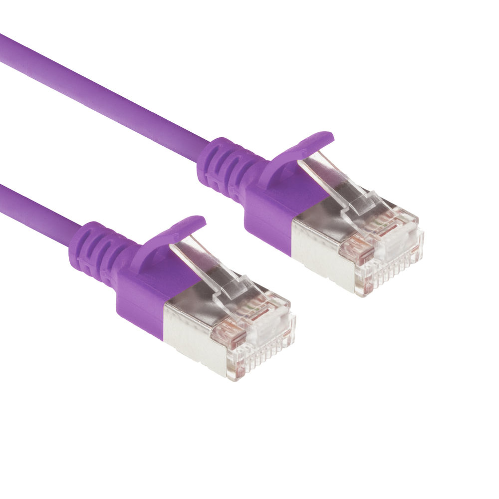 ACT Slimline Patch-Kabel CAT 6a U/FTP RJ-45 1,5 m Lila