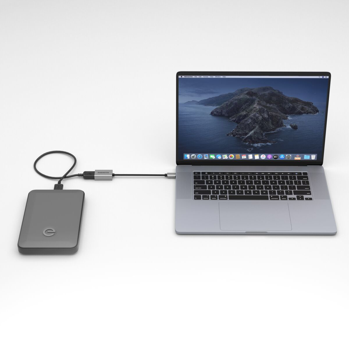 Marmitek 08375 USB-Adapter 0,15 m USB 3.2 Gen 1 USB-C auf USB-A Schwarz - Silber
