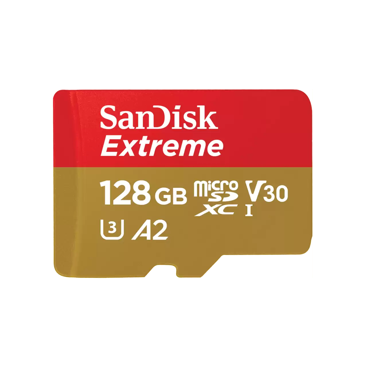 SanDisk Extreme microSDXC 128 GB 190 MB/s A2 V30 UHS-I U3 Class 10 Gold, Rot