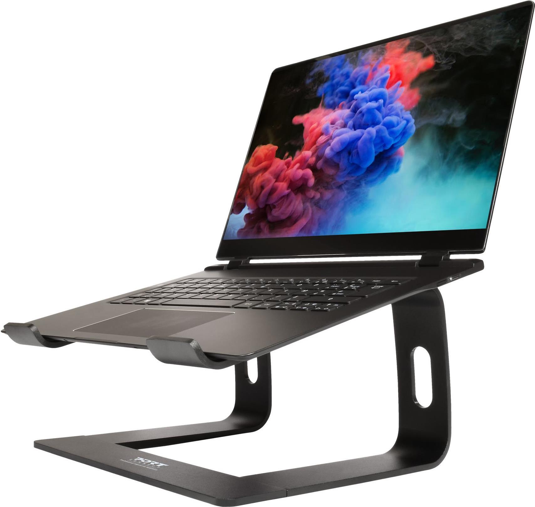 Port Designs PORT Connect Ergonomischer Notebook-Ständer 10"–15.6" Aluminium Schwarz
