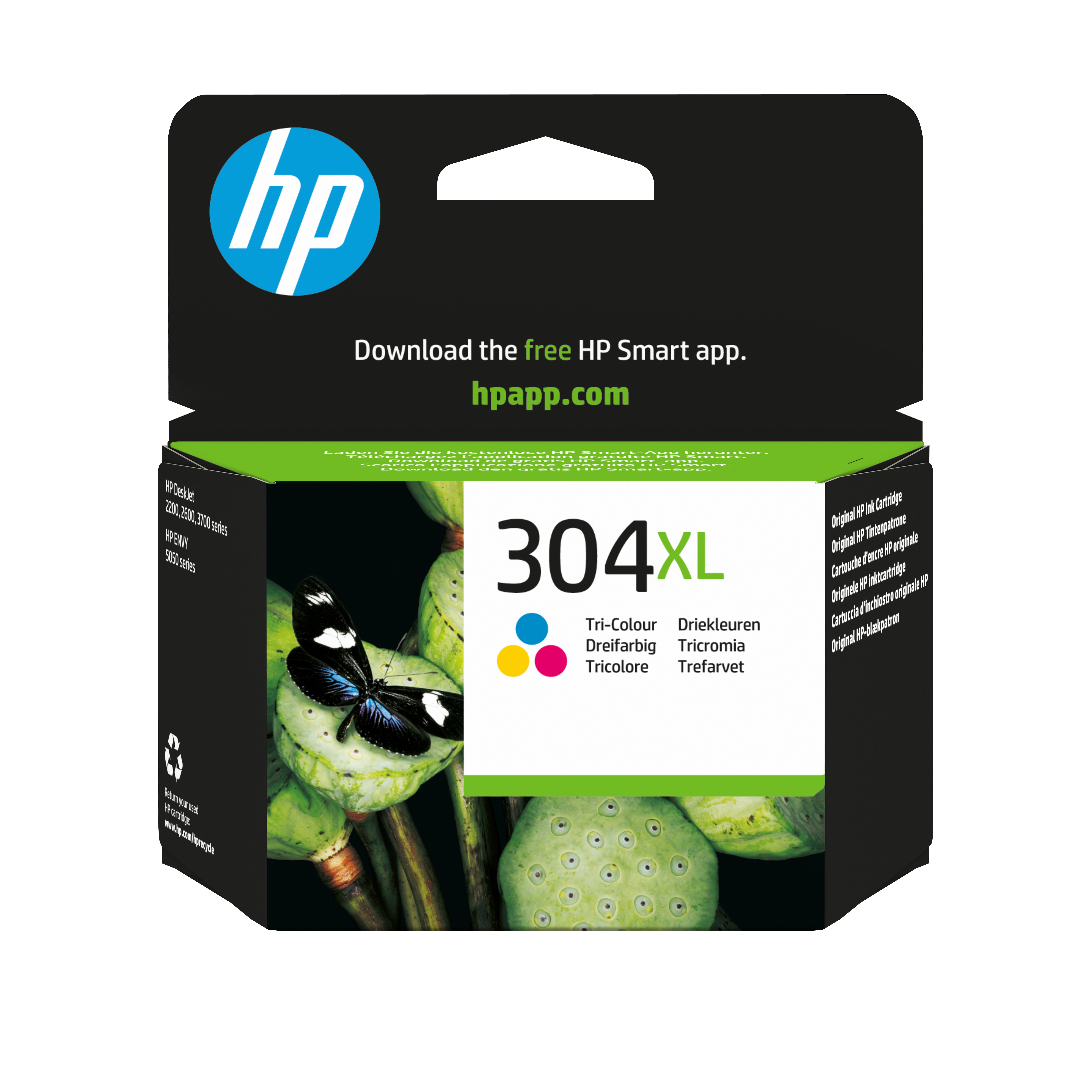 HP 304XL Tri-Color Tintenpatrone Hohe Ergiebigkeit Cyan, Magenta, Gelb