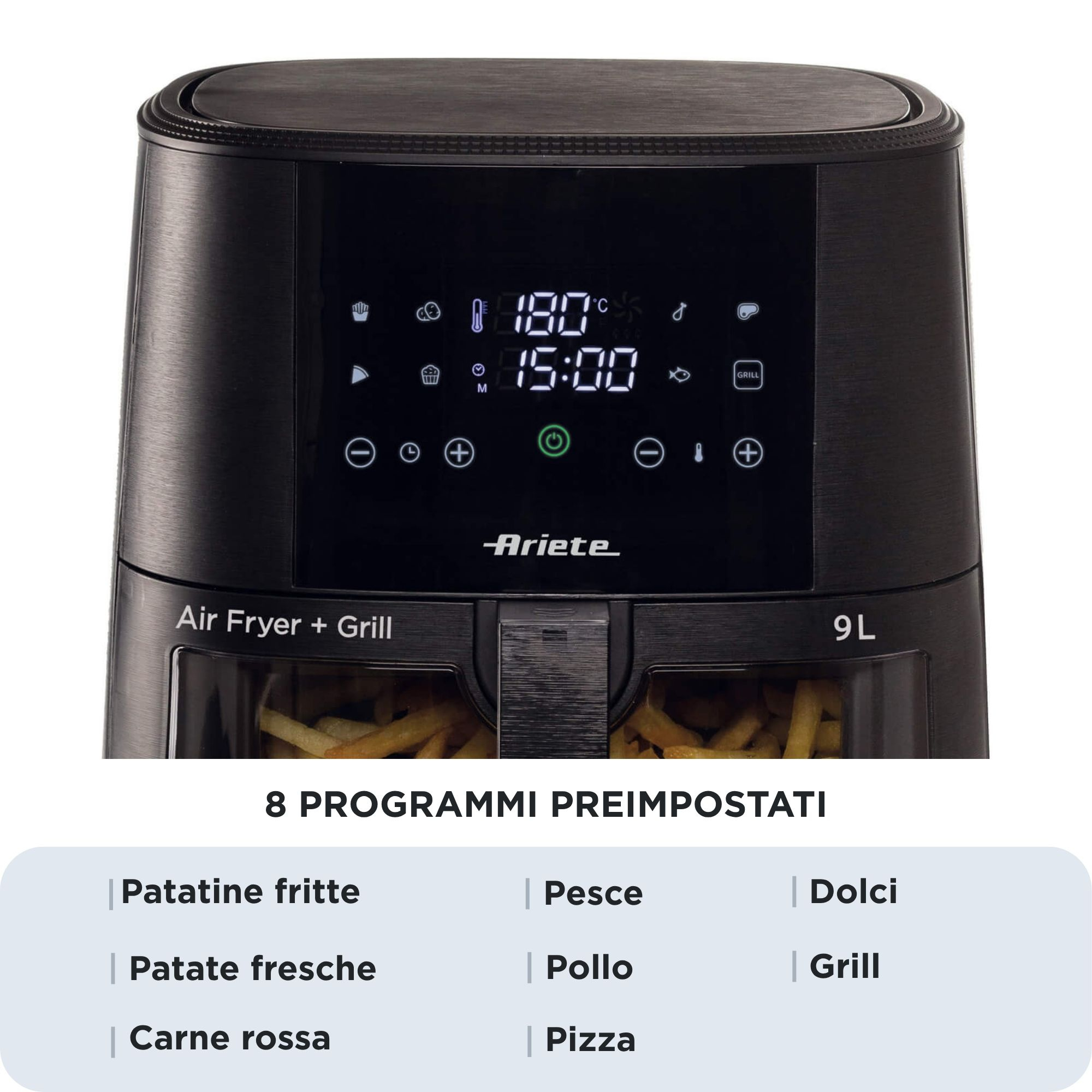 Ariete 4630S Airy Fryer Heißluftfritteuse 9 l Schwarz