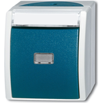 BUSCH-JAEGER Taster/Schliesser 2621WN-53-201 ocean blau 2pol. mit Namensschild 2621WN-53-201 (1484-0-0373)