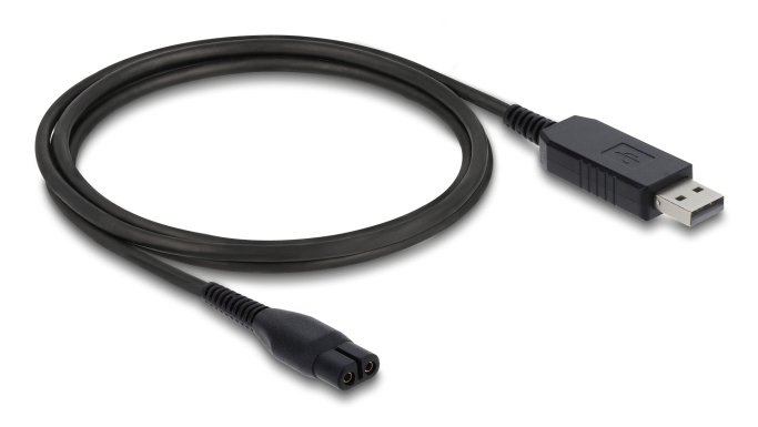 Delock USB Ladekabel 4,3 V 1 m für Elektrorasierer kompatibel mit Philips OneBlade 360 Face+ Schwarz