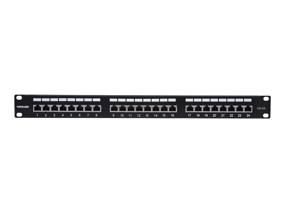 Intellinet 24-Port Cat6a Patchpanel 1U 19" Geschirmt FTP Schwarz