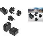 LogiLink USB-Reiseadapter, USB-C, GaN-Technologie, schwarz Stecker für mehr als 100 Länder, Ausgang: 1x USB-C Kupplung, - 1 Stück (PA0302)