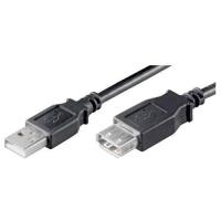 Wentronic Goobay USB 2.0 Hi-Speed Verlängerungskabel, Schwarz, 0.6 m - USB 2.0-Stecker (Typ A) > USB 2.0-Buchse (Typ A) (68625)