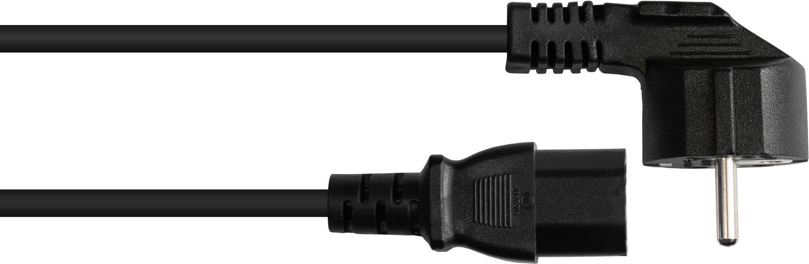 Alcasa P0150-S050 Stromkabel Schwarz 5 m Netzstecker Typ E+F C15-Koppler (P0150-S050)