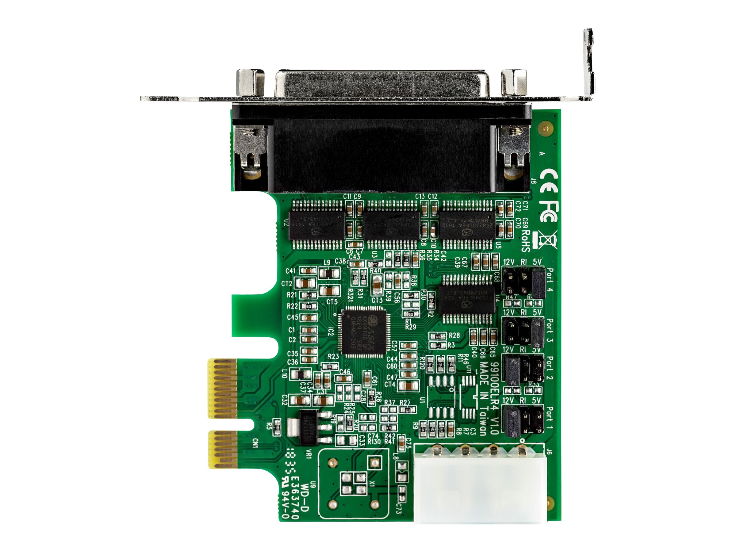 StarTech PEX4S953LP PCI Express Serielle Schnittstellenkarte mit 4 Ports RS-232, 16950 UART, Low Profile