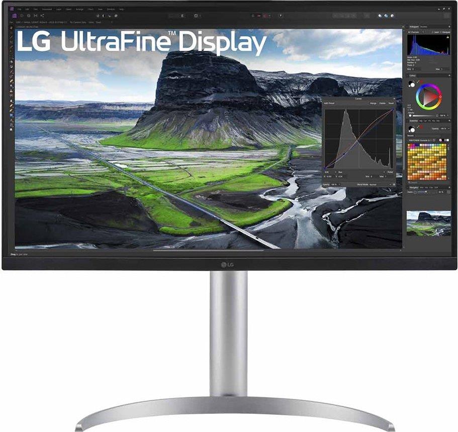 LG UltraFine 32UQ85X-W Monitor 80 cm (31.5" ) UHD, Nano IPS, 5ms, HDMI, DisplayPort, USB-C, USB-Hub, HDR 400, Pivot [Energieklasse G] (32UQ85X-W.AEU) (geöffnet)