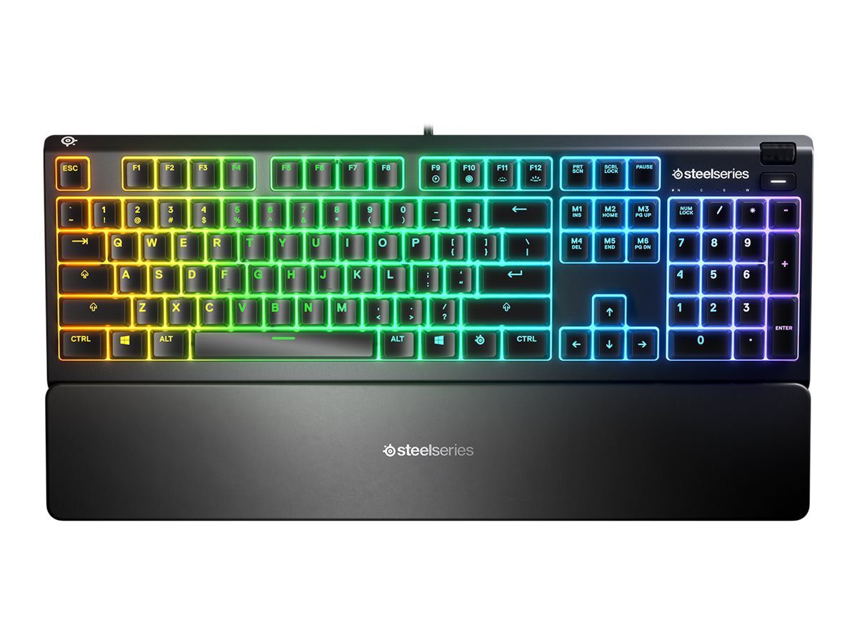 SteelSeries Apex 3 RGB Tastatur USB QWERTZ Whisper Quiet Gaming Switch Schwarz