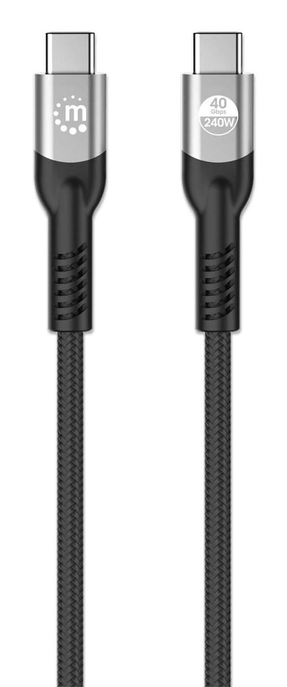 Manhattan USB4 USB-C Kabel USB-C auf USB-C 2 m 240 W 40 Gbit/s 8K Schwarz