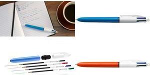 BIC Druckkugelschreiber 4 Colours Original, 0,30 mm Strichfarben: blau, rot, grün und schwarz, runder Schaft, - 1 Stück (982867)