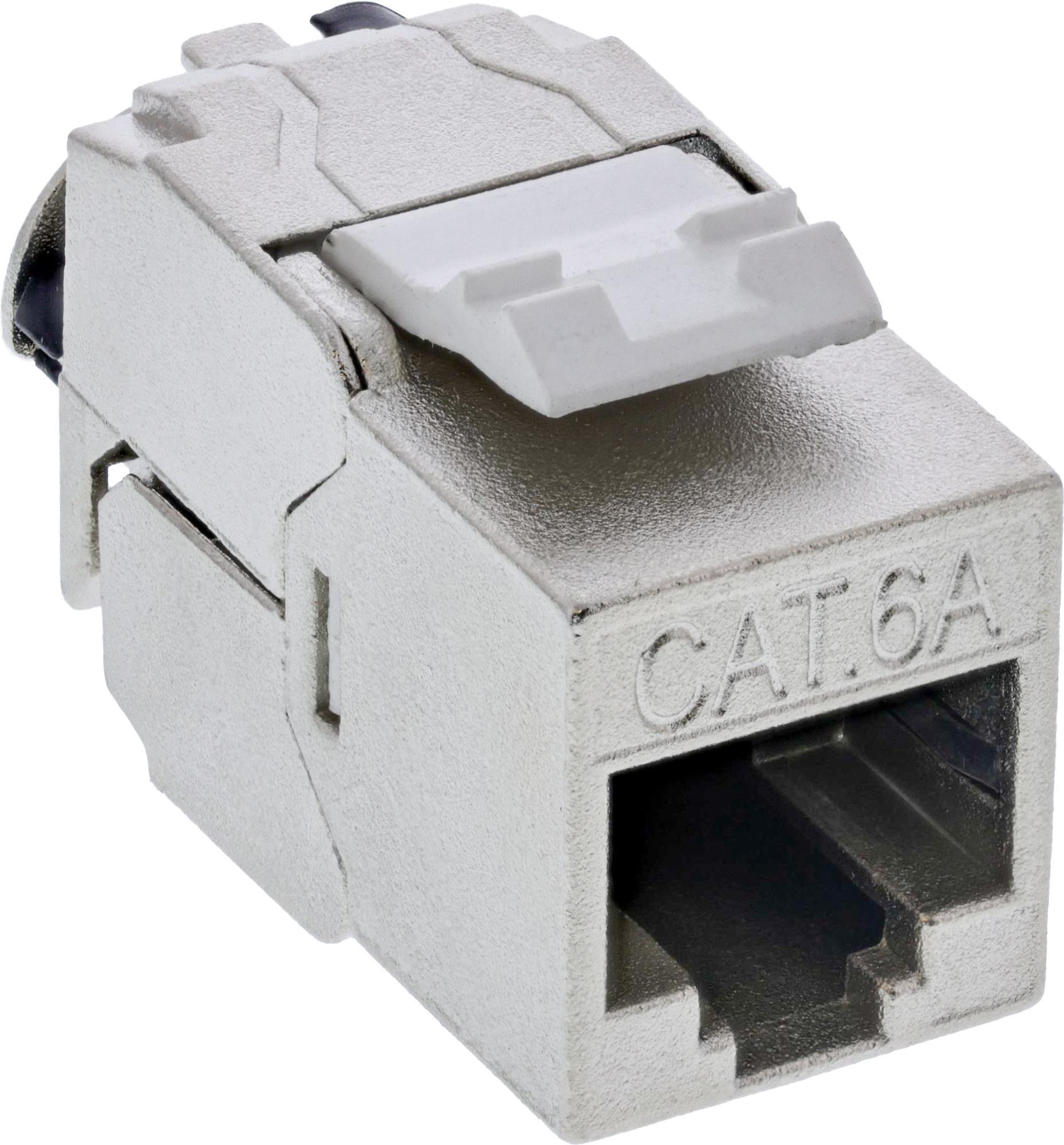 InLine® Keystone RJ45 Buchse Slim, SNAP-In, Cat.6A, integrierter Kabelbinder (76202P)