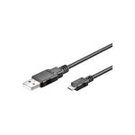 Wentronic Goobay USB 2.0 Hi-Speed Kabel, Schwarz, 0.3 m - geeignet für Geräte mit Micro-USB Anschluss (95735)