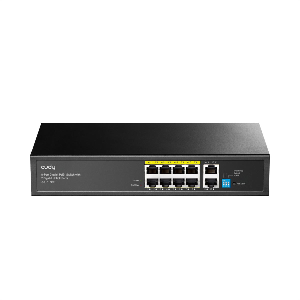 Cudy GS1010PE Gigabit Ethernet Switch 8 Ports PoE+ Schwarz