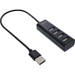 InLine® USB 2.0 Hub, 4 Port, schwarz, Kabel 30cm (33293H)