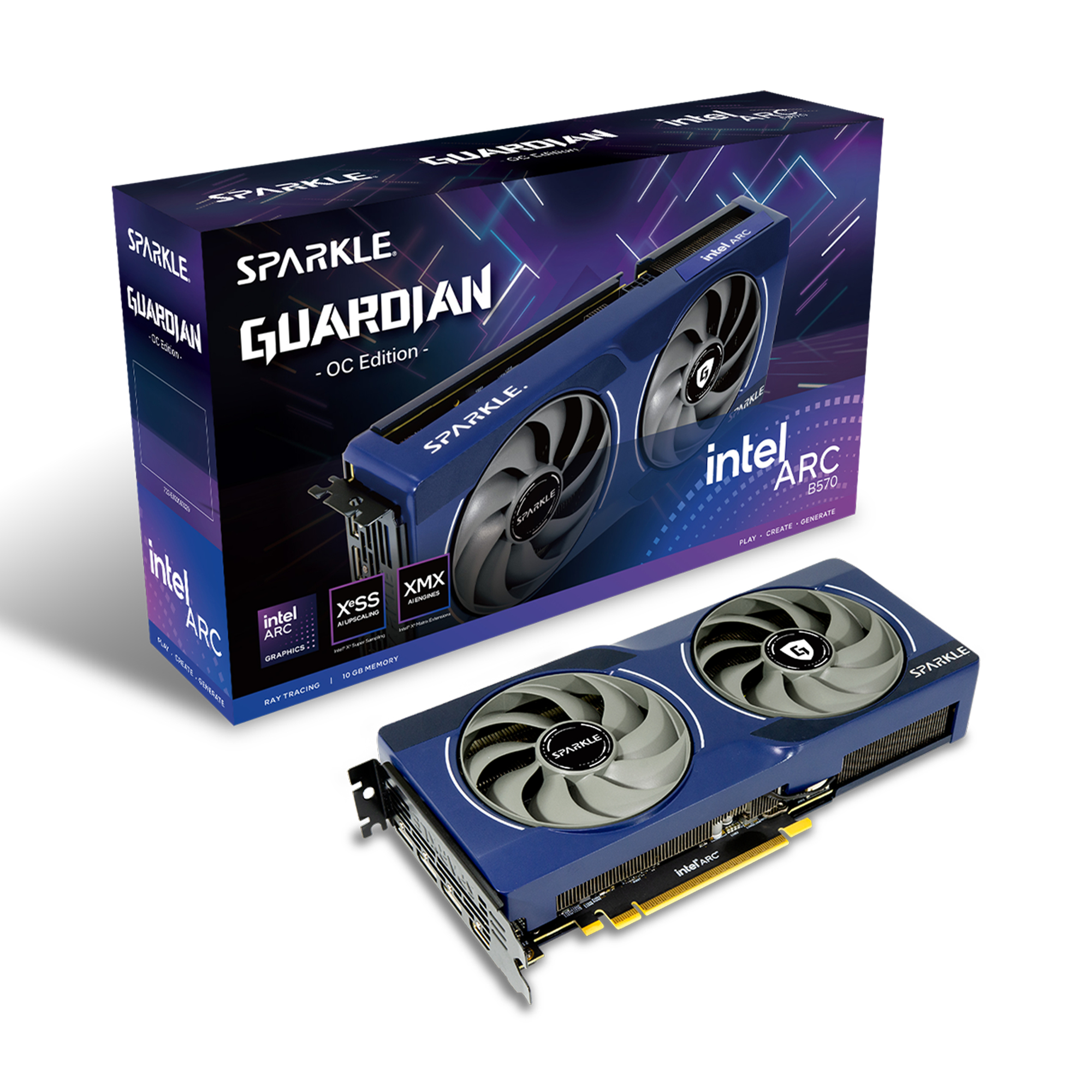 SPARKLE Intel Arc B570 GUARDIAN OC 10 GB GDDR6 Blau