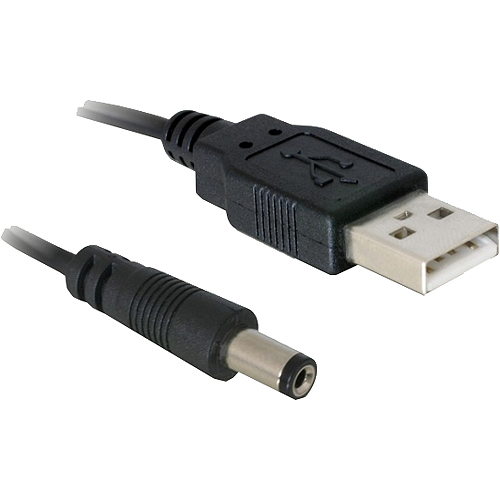 Delock USB Power Kabel auf DC 5,5 x 2,1 mm Stecker 1 m Schwarz