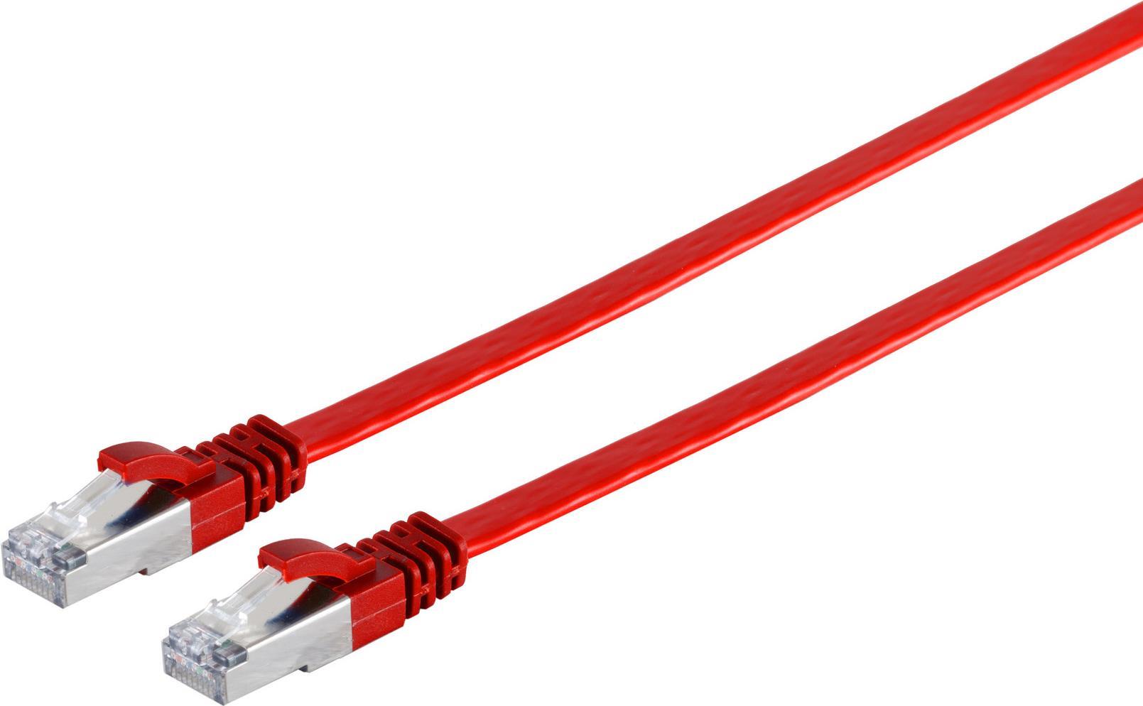 S-CONN S/CONN RJ45 Flachkabel m.Cat.7 Rohkabel slim 1m rot (75511-SLR)