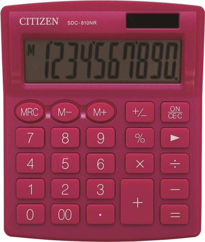 Citizen Office SDC-810NRPKE Taschenrechner Rosa Display (Stellen): 10 solarbetrieben, batteriebetrieben (B x H x T) 105 x 21 x 127 mm (7242326)