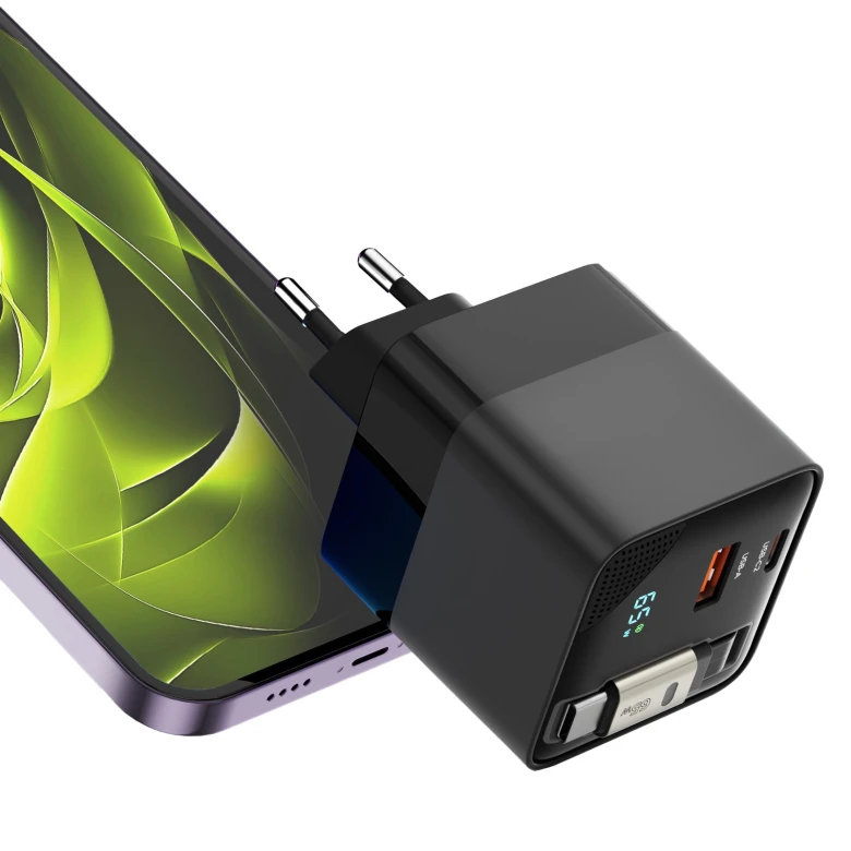 Mobile Origin MO-65WDCH-PW2 65W GaN Ladegerät USB-C 75 cm Schwarz