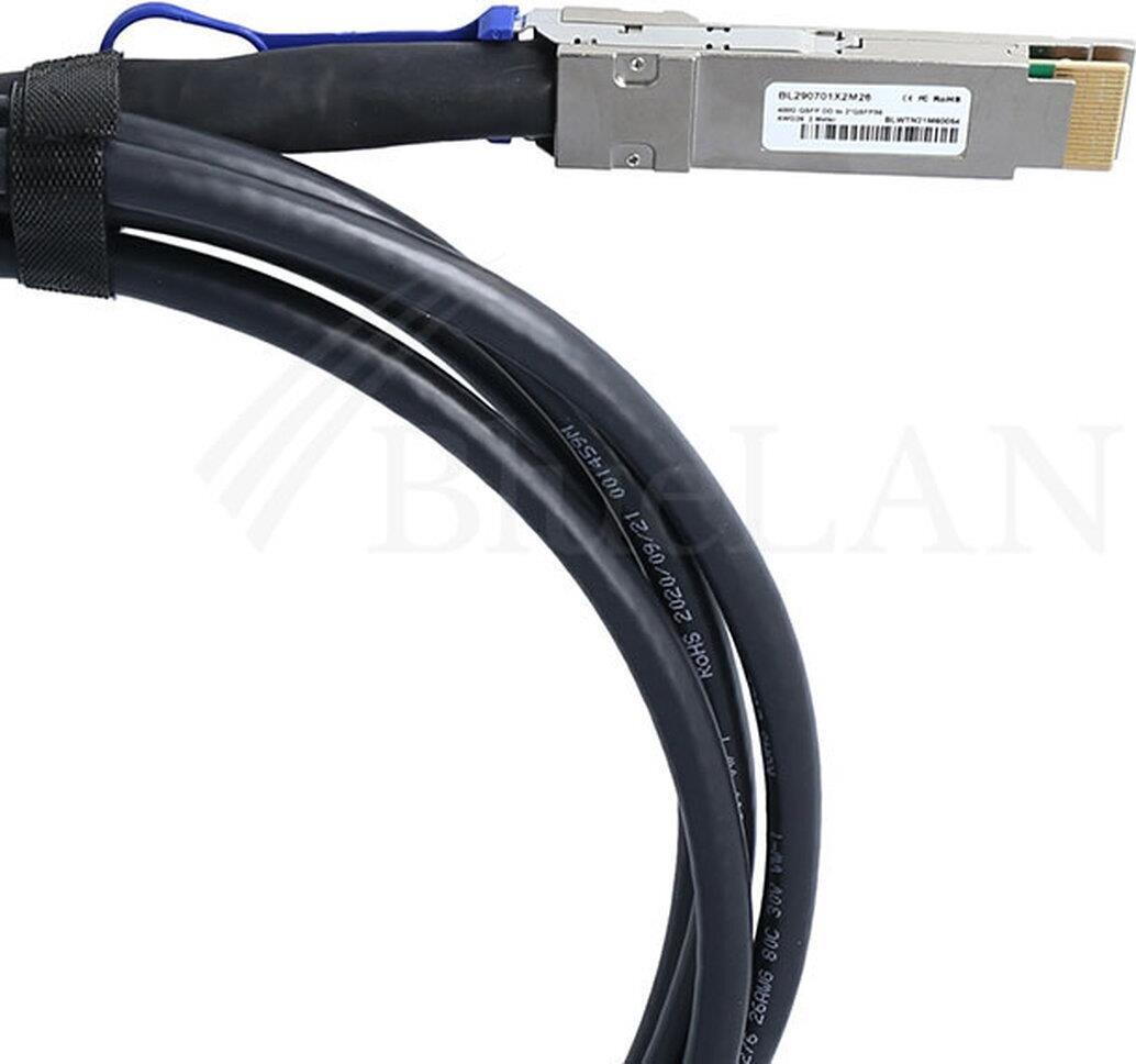 BLUELAN © passives 400GBASE-CR8 QSFP-DD auf 2x200GBASE-CR4 QSFP56 Breakout Direct Attach Kabel, 2 Me