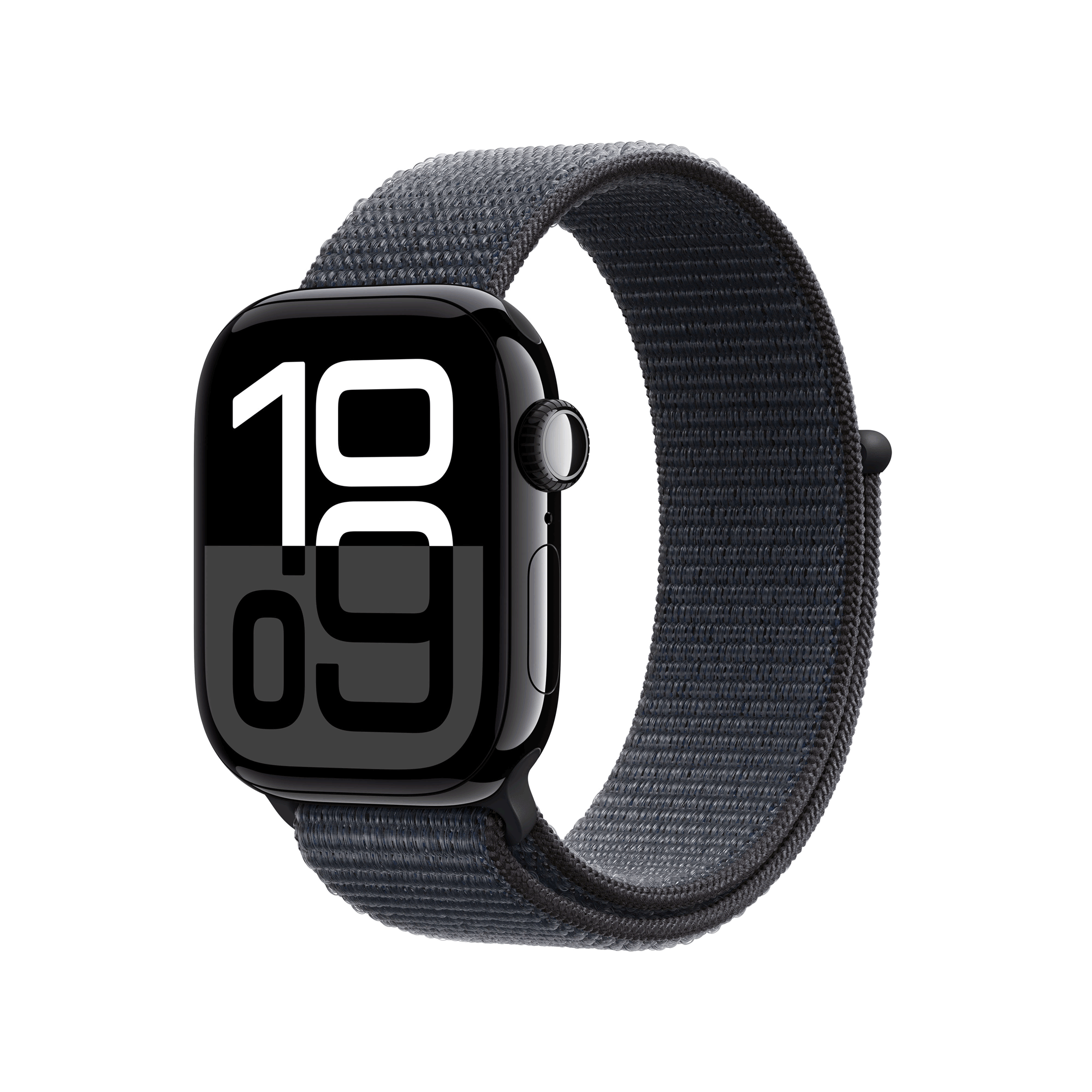 Apple Watch Series 10 GPS Cellular 42mm Jet Black Aluminium Case mit Ink Sport Band MWX83QF A