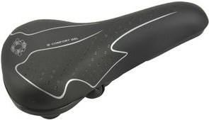FISCHER Trekking-Fahrradsattel Elastomer, schwarz/weiß optimale Körperanpassung durch Gel-Einlage, bequemes - 1 Stück (85652)