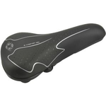 FISCHER Trekking-Fahrradsattel Elastomer, schwarz/weiß optimale Körperanpassung durch Gel-Einlage, bequemes - 1 Stück (85652)