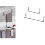 metaltex Handtuchhalter, ausziehbar, Edelstahl Farbe: silber, zum Einhängen an der Schranktür, - 1 Stück (297546000)