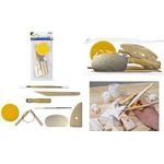 kangaro Lehm-/Ton-Werkzeuge-Set, 8-teilig in verschließbarem Beutel, Inhalt: je 1x Schwamm, - 1 Stück (K-840100)