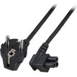 ACT Powercord mains connector CEE7/7 male (angled) - C5 (angled) 3.00 m. Length: 3 m Powercord schuko-c5 ang 3.00m (AK5006)